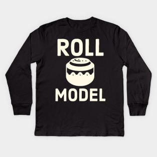 Cinnamon Roll Roll Model for Girls Pastry Chef Kids Long Sleeve T-Shirt